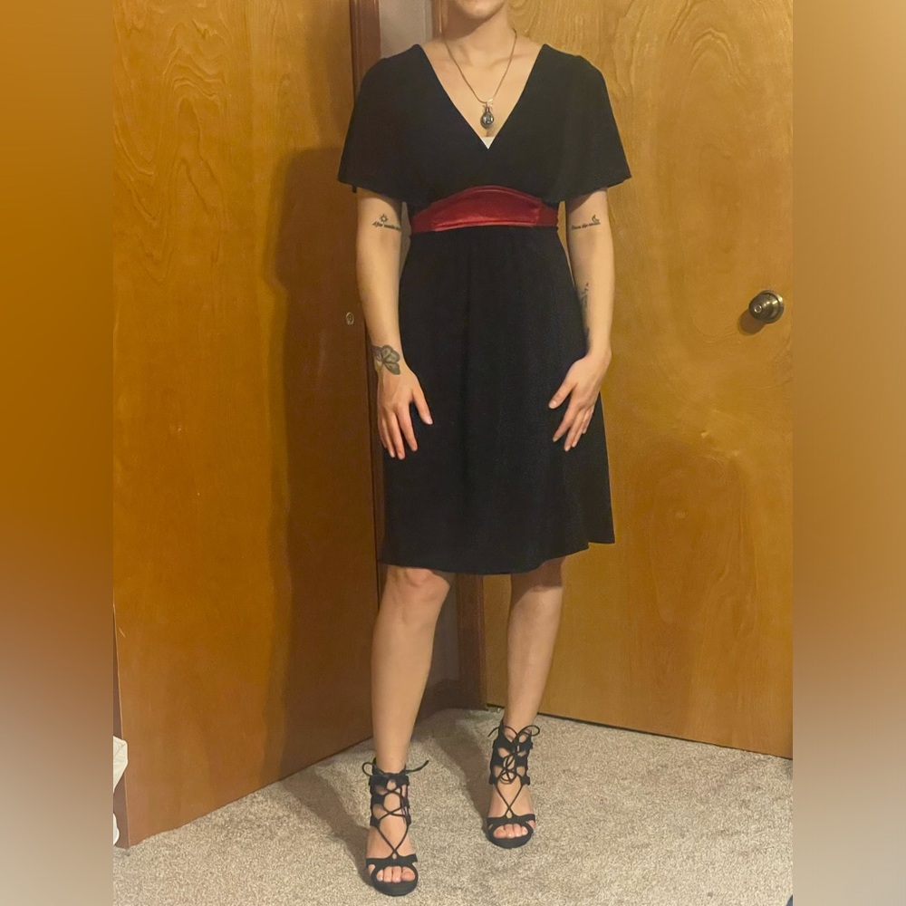 B Darlin Black Dress with Red Accent